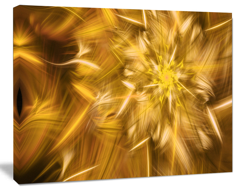 Exotic Dance of Golden Flower Petals, Floral Canvas Art Print, 40"x30"