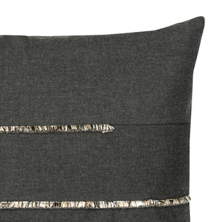 Micro Fringe Carbon Indoor/Outdoor Performance Pillow, 20"x20