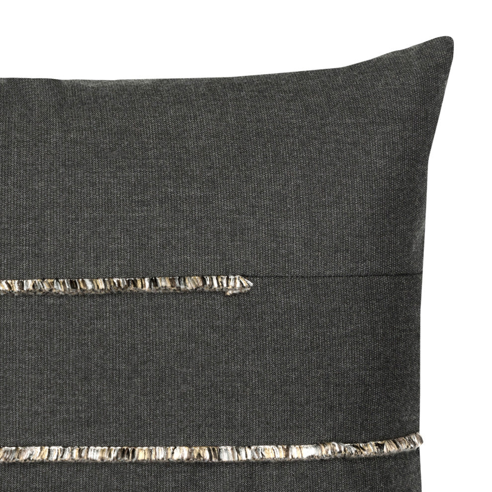 Micro Fringe Carbon Indoor/Outdoor Performance Pillow, 20"x20