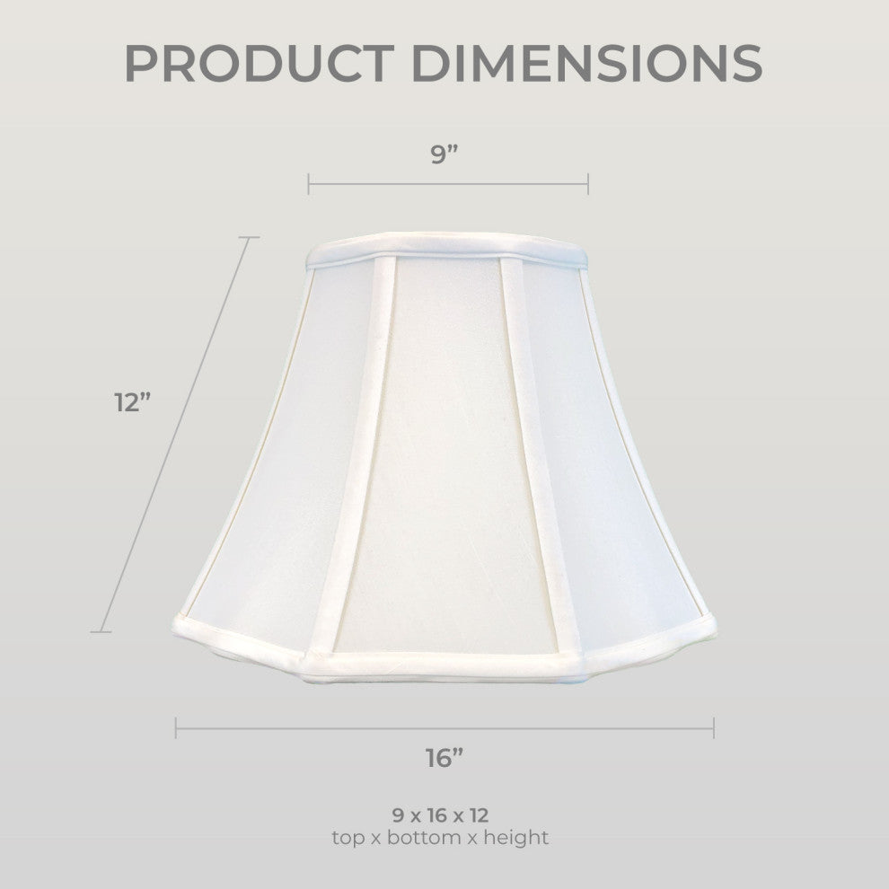 Royal Designs Flare Bottom Outside Corner Scalloped Basic Lamp Shade, Beige, Whi