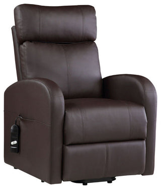 Faux Leather Upholstered Power Lift Recliner, Brown