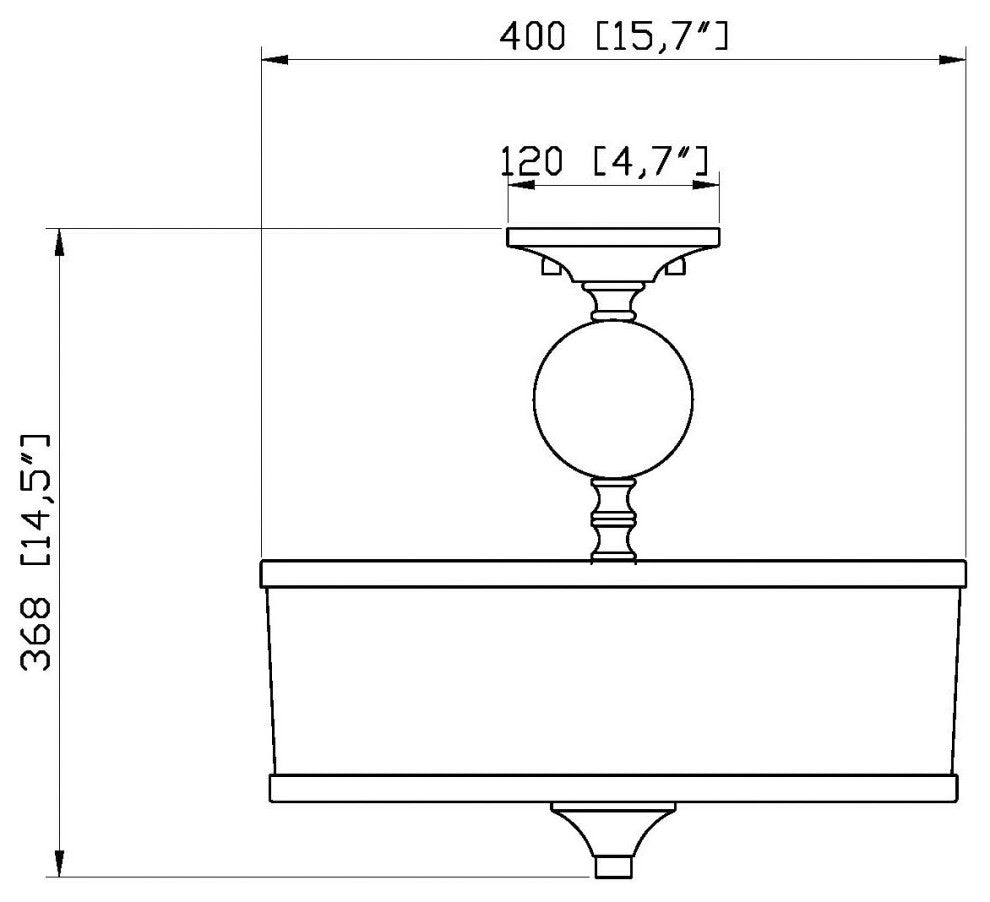 Zlite 307SF-HBR 3-Light Semi Flush Mount, Etched White