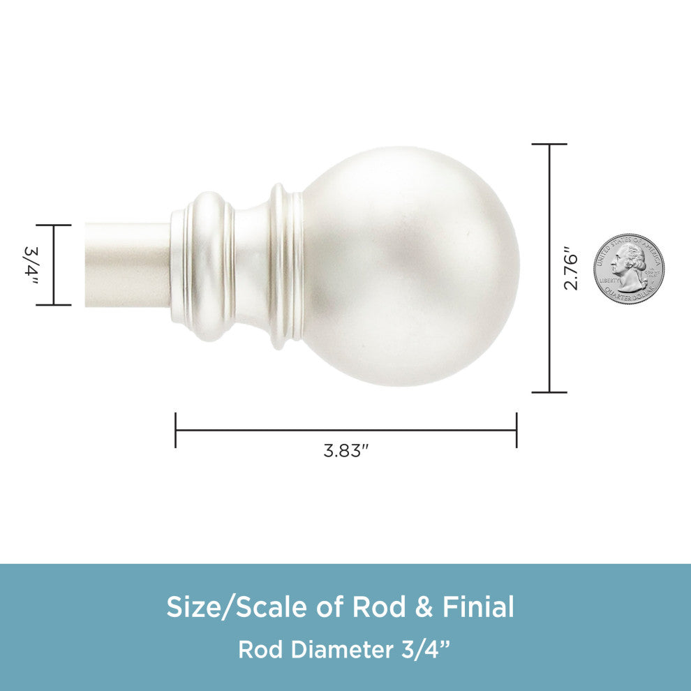 KenneyÂ® Bryce 3/4" Decorative Bay Window Double Curtain Rod, Brushed Nickel