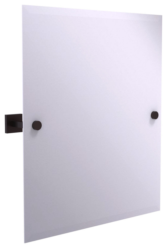 Montero Contemporary Frameless Beveled Edge Tilt Mirror, Antique Bronze