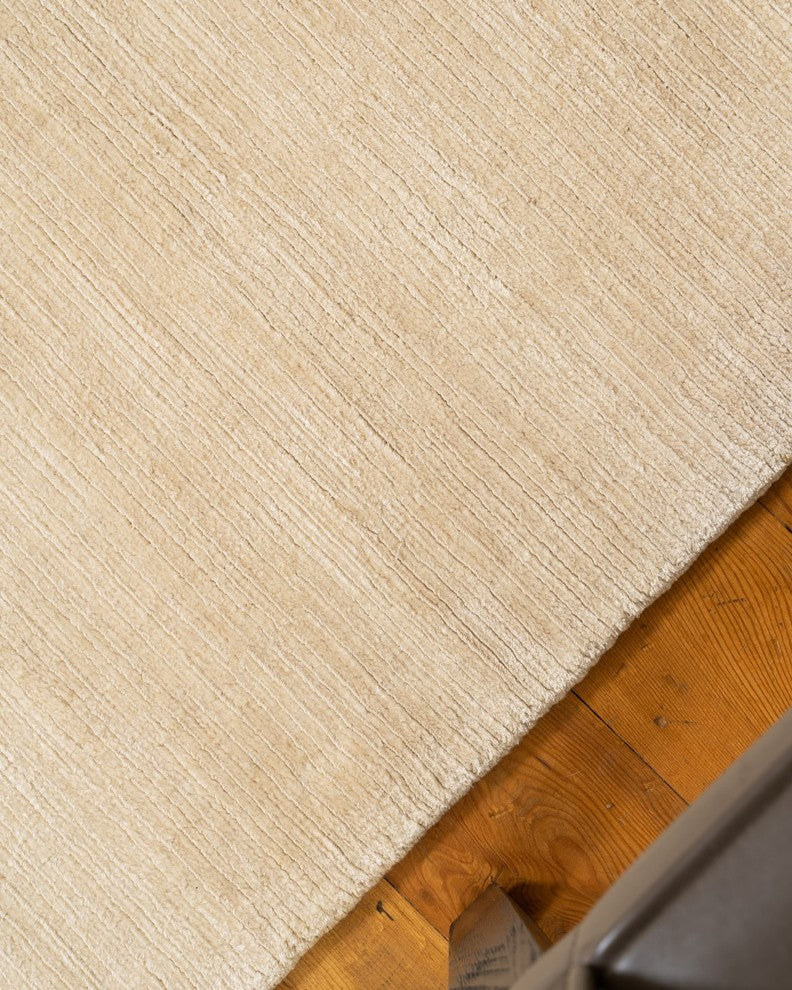 Manning Hand-Loomed Viscose Contemporary Area Rug Carpet, Beige, 8' X 10'