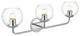 3 Light Chrome And Clear Bath Sconce