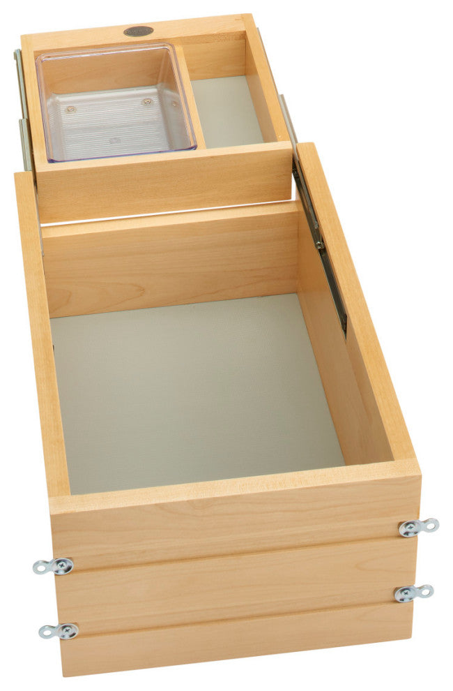 Wood Vanity Cabinet Replacement Half Tier Drawer System With Soft Close, 12"