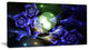 Blue Bouquet of Beautiful Roses, Abstract Canvas Art Print, 32x16