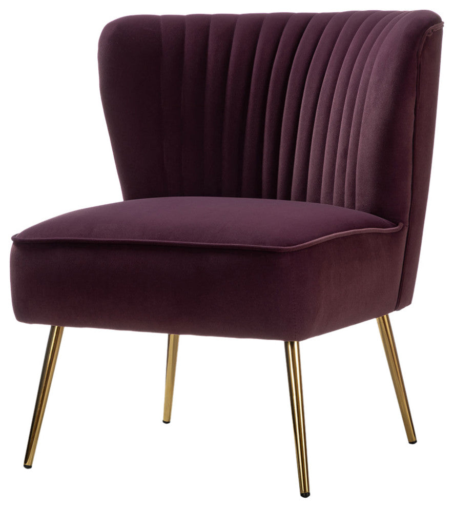 Velvet Accent Dining Chair, Purple