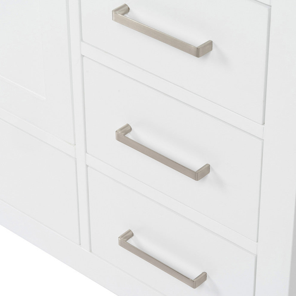 ARIEL Cambridge 55" Single Rectangle Sink Bathroom Vanity White With Marble Top