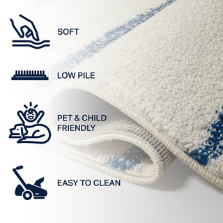 Williamsburg Minimalist Stripe Rug, Cream/Navy, 8 Ft. X 10 Ft.