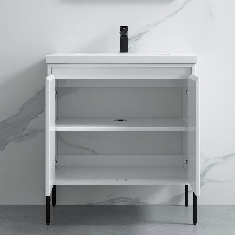 Flutie 30" Bathroom Vanity Set, White