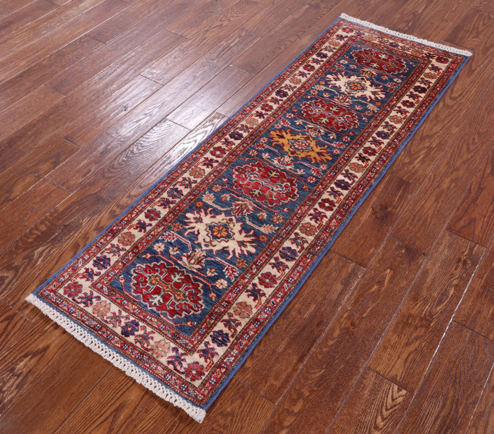 1' 10" X 5' 9" Runner Super Kazak Handmade Wool Rug Q10296