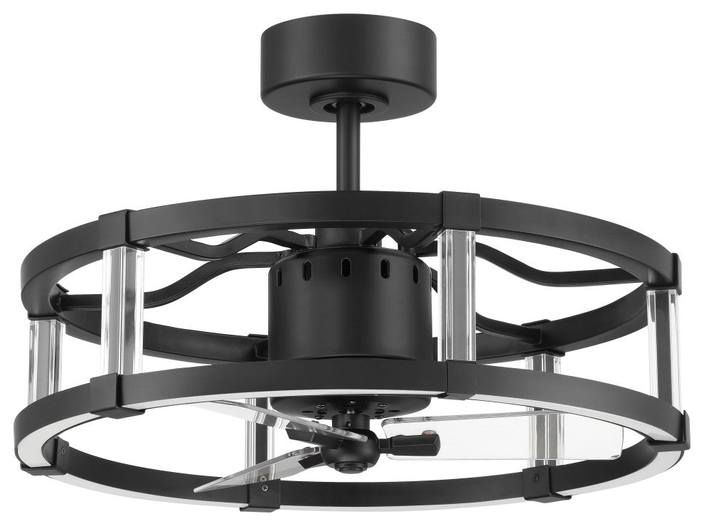 Alexis 24" Fandelier, Flat Black