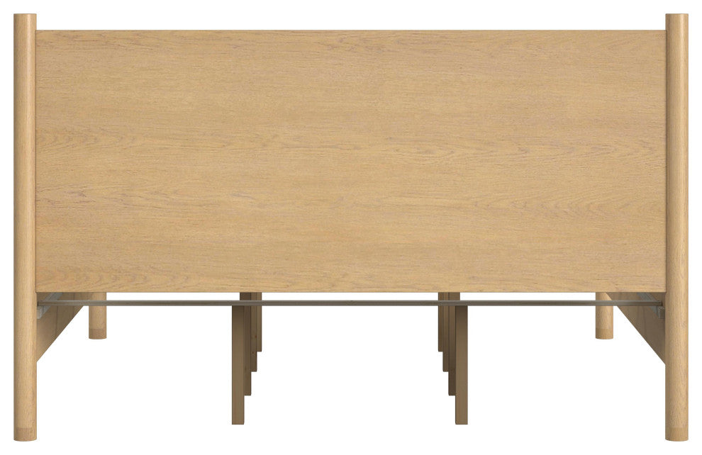 Lennon Rounded Leg Bed, Light Brown, King