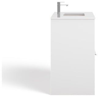 Esconde Bath Vanity, High Gloss White, 36", Single Sink, Freestanding