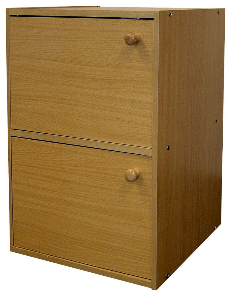 Standard Natural Double Door Verticle Book Shelf