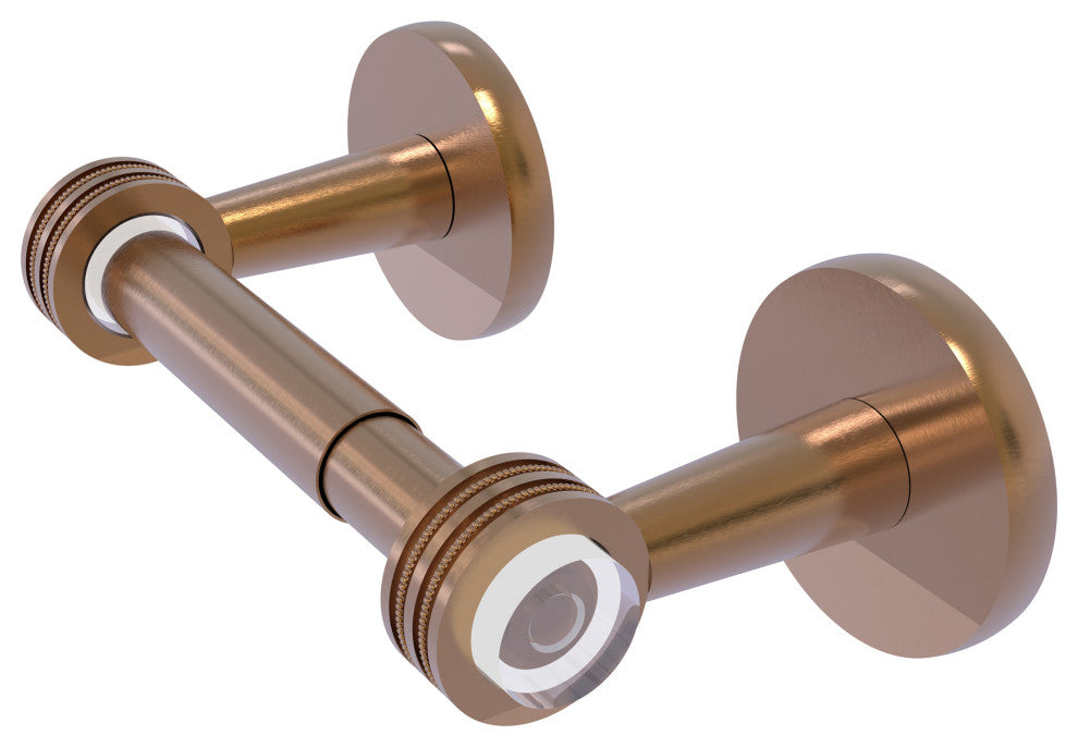 Clearview Two Post Toilet Tissue Holder with Dotted Accents, Brushed Bronze