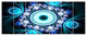 Turquoise Fractal Pattern with Circles, Abstract Canvas Print, 83"x32", 7 Panels