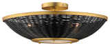 Maxim 14460BR Rattan 3 Light 20"W Semi-Flush Bowl Ceiling Fixture - Natural