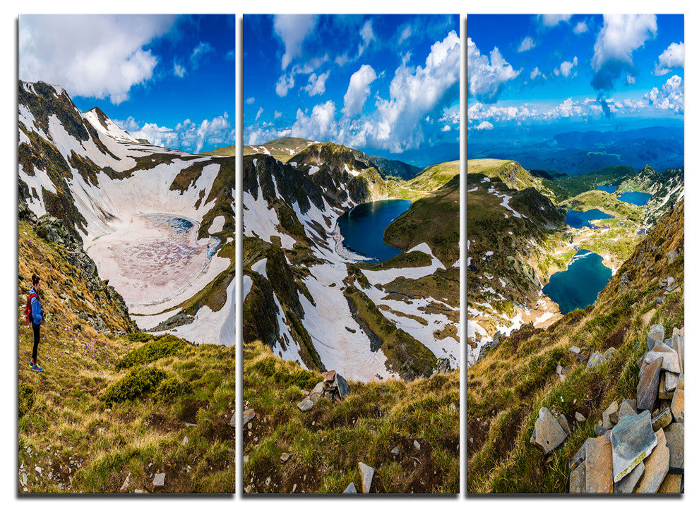 "Clouds Over Seven Rila Lakes" Art Print Canvas, 3 Panels, 36"x28"