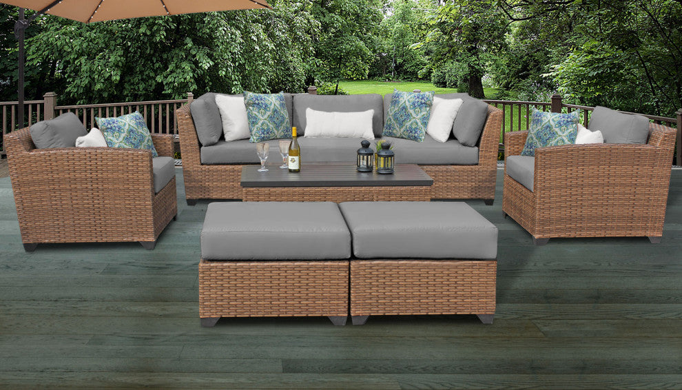 Laguna 8 Piece Outdoor Wicker Patio Furniture Set 08c