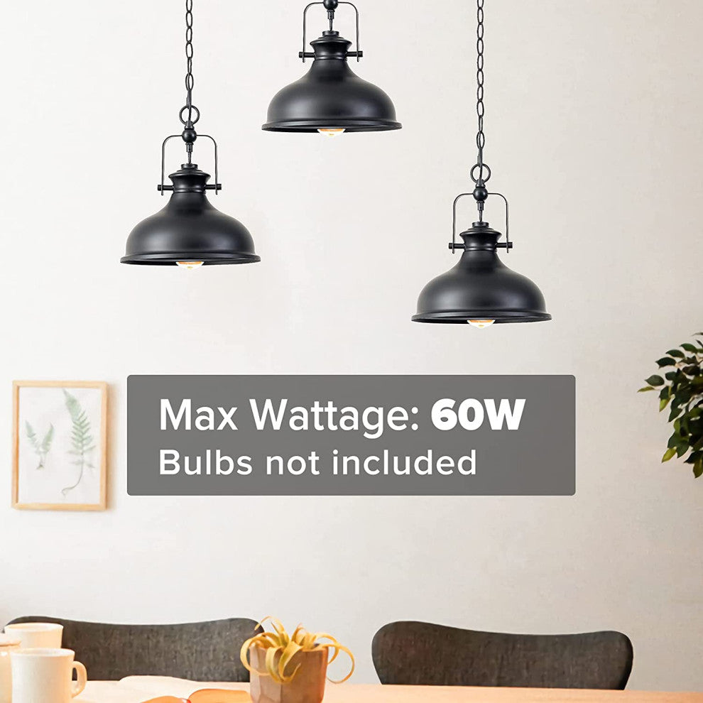 Industrial Black Pendant Light Farmhouse Dome Hanging Light Fixture