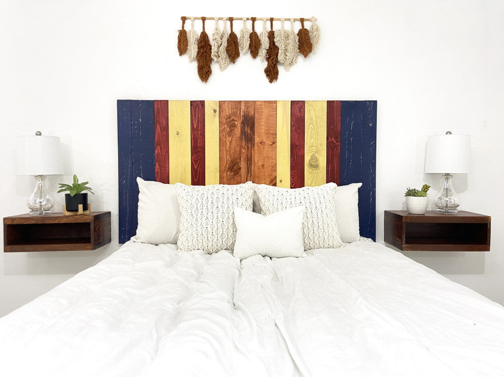 Handcrafted Headboard, Leaner Style, Copper Mix, Twin
