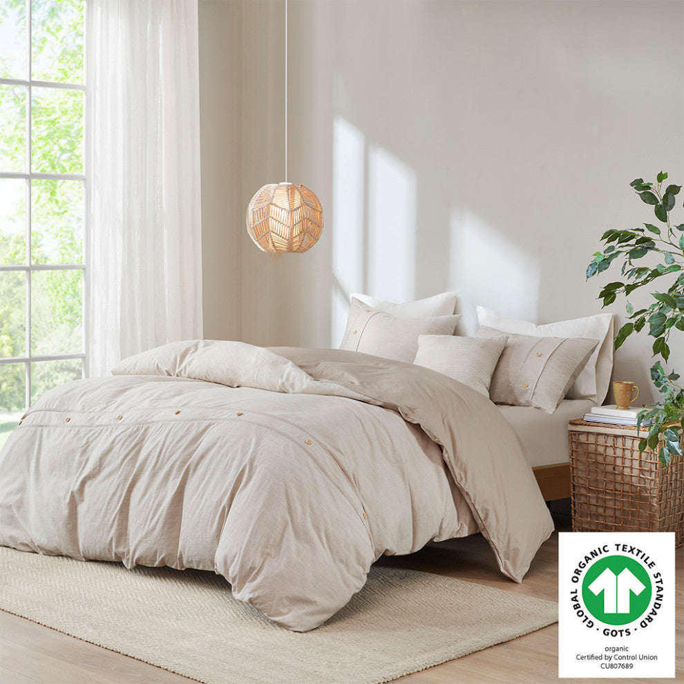 Clean Spaces Dover 5 Piece Organic Cotton Oversized Comforter Cover Set