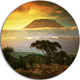 Mount Kilimanjaro, Photography Landscape Large Disc Metal Wall Art, 11"