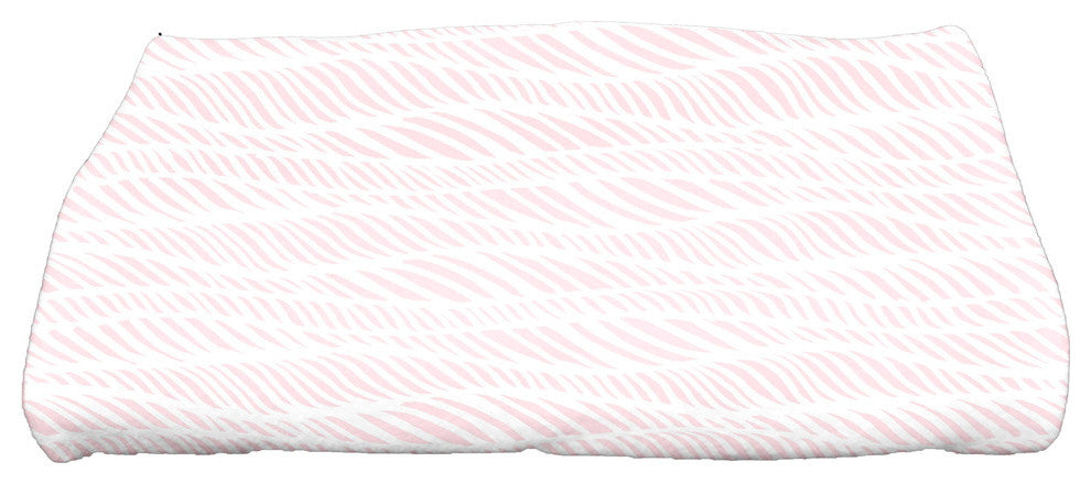 Rolling Waves, Geometric Print Bath Towel, Pink