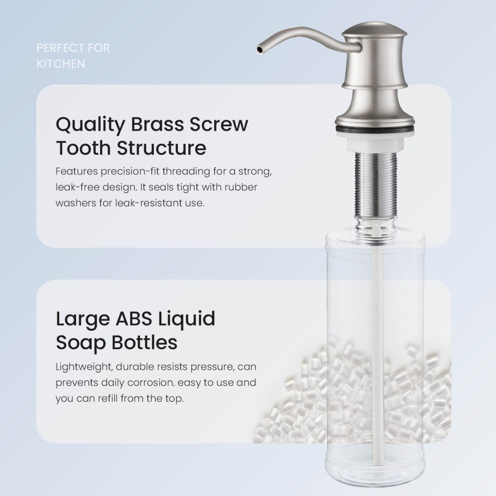 KIBI Kitchen Soap Dispenser KSD101, Brushed Nickel