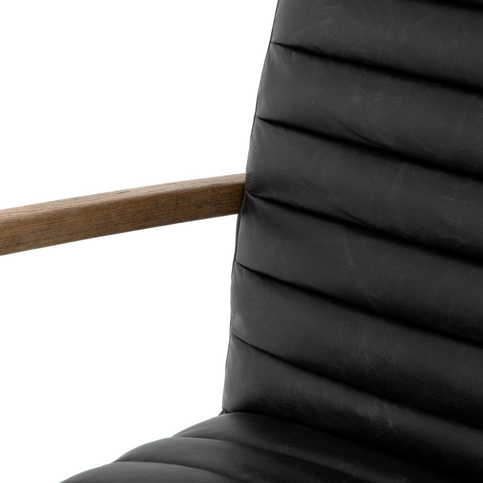 Bryson Channeled Desk Chair-Smoke