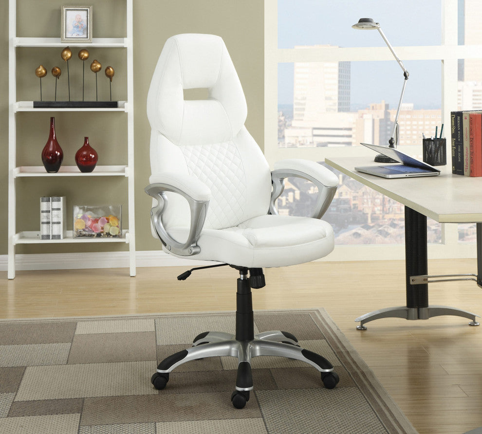 Adjustable Height Office Chair, White