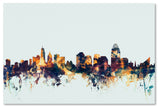 Michael Tompsett 'Cincinnati Ohio Skyline Blue' Canvas Art, 30x47