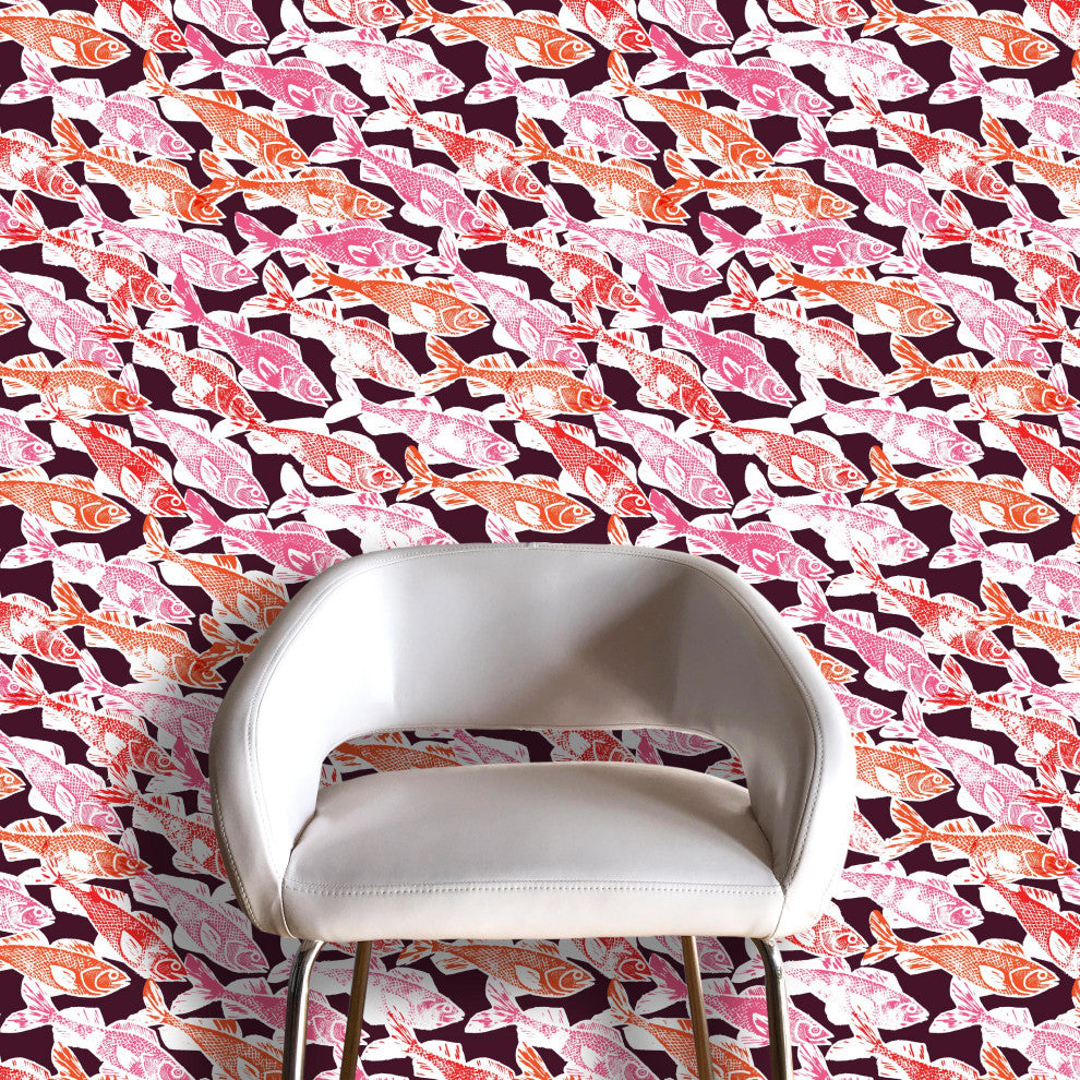 Walleyes Wallcovering, Warm Multi, Roll, Traditional