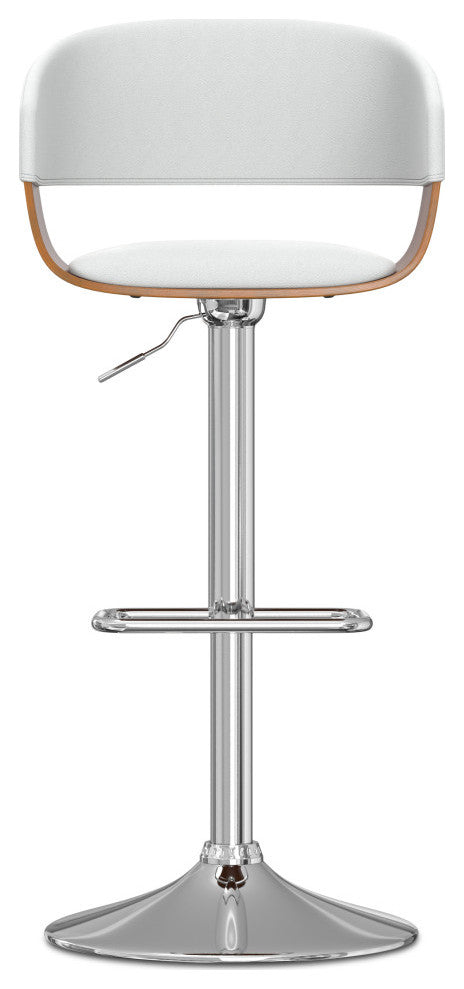 Lowell Adjustable Swivel Bar Stool, White