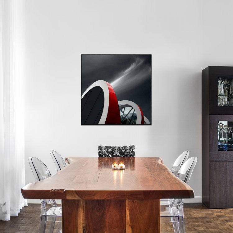 "Mediacita" Framed Canvas Giclee by Gilbert Claes, 37x37"