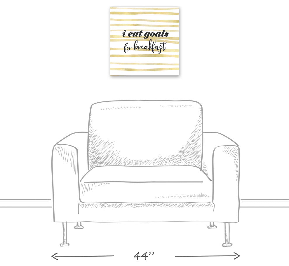 I Eat Goals for Breakfast 16x16 Canvas Wall Art