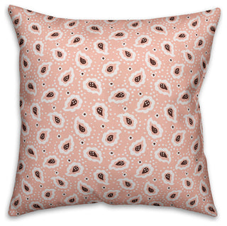 Paisely Pattern, Pink Outdoor Throw Pillow, 20"x20"