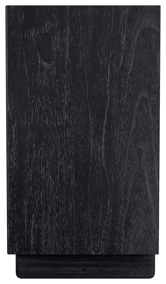 Halmstad Wood Panel 3 Drawer Narrow Nightstand, Washed Black
