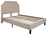 Brighton Full Size Tufted Upholstered Platform Bed, Beige
