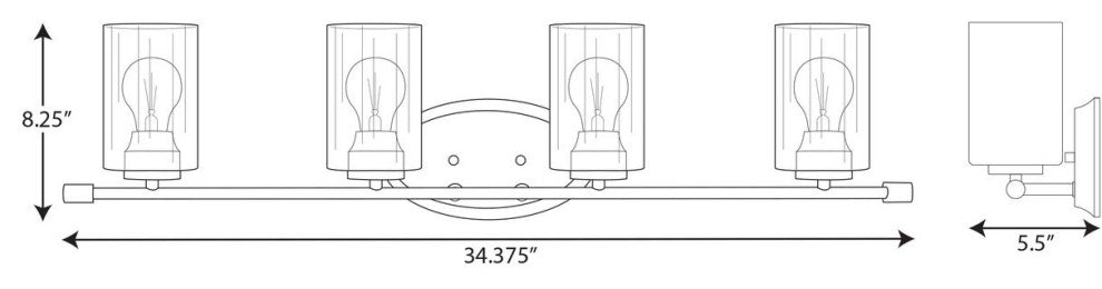 Riley Collection Brushed Nickel 4-Light Bath