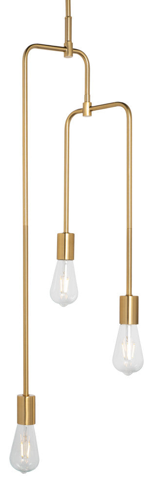 Chandler 3 Light Brass Metal Pendant Light