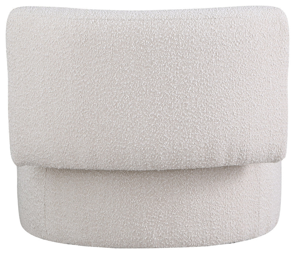 Como Boucle Fabric Upholstered Accent Chair, Cream