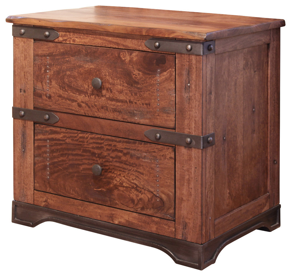 Granville Parota Sold Wood 2-Drawer Nightstand
