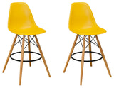 Mod Made Paris Tower Modern Barstool, Set of 2, Yellow