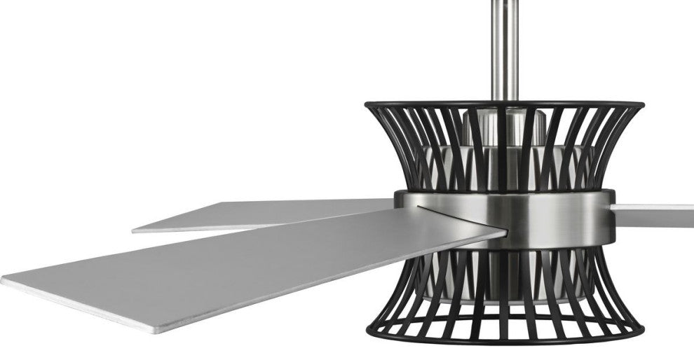 Bisbee Collection 55" 3-Blade Global Ceiling Fan, Brushed Nickel