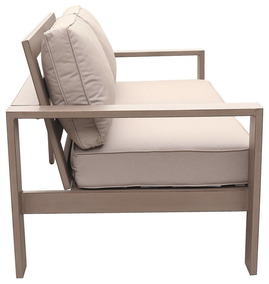 Finley Loveseat With Cushion, Brama/Taupe