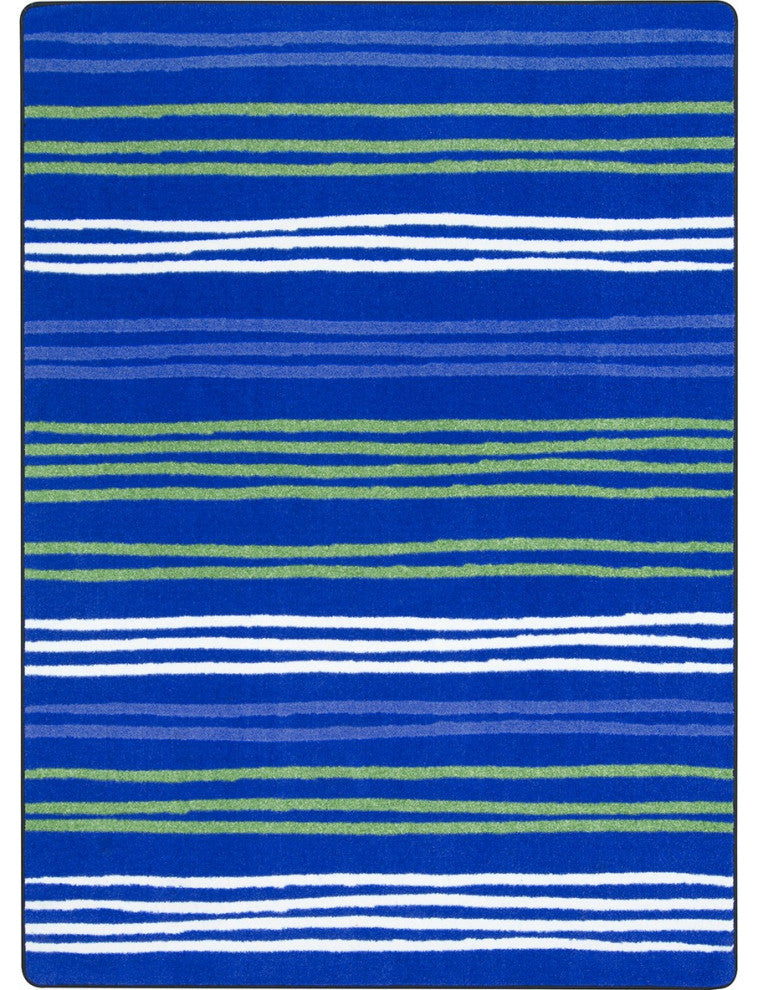 All Lined Up 5'4" X 7'8" Area Rug, Color Seaglass